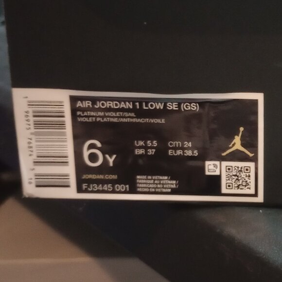 Air Jordan 1 Low “Floral Vines” Sneakers Cream Pink Rare Floral Print SZ 6y - Picture 11 of 11